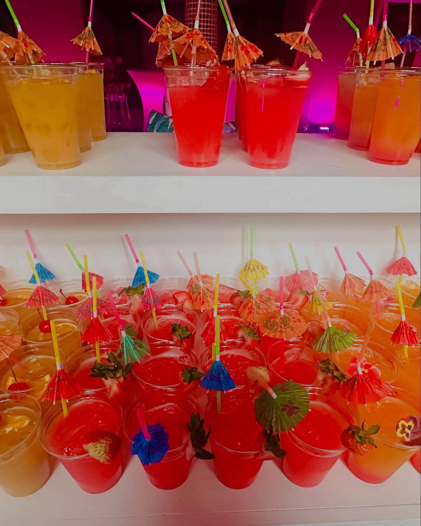colorful tropical cocktails