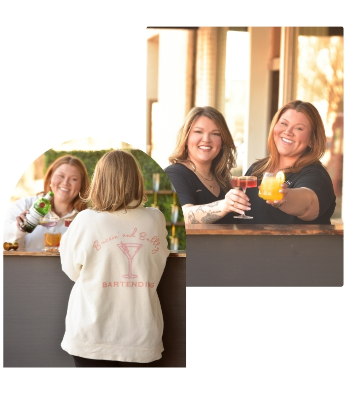 professional bartending staff smiling